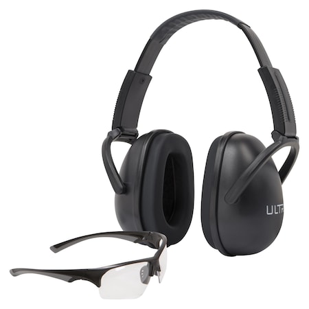 Ultrx Blocker Ear & Eye Protection Combo, Black 4158